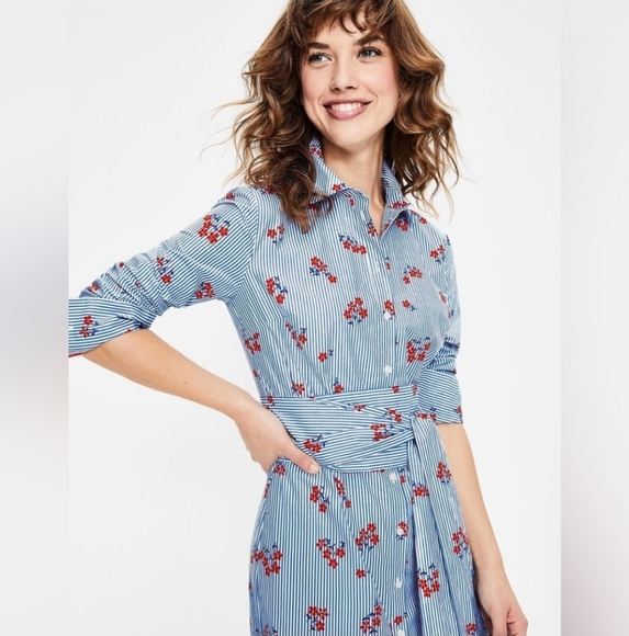 Boden Blue and White Striped Dress with Red AccentsNEW - Picture 16 of 16